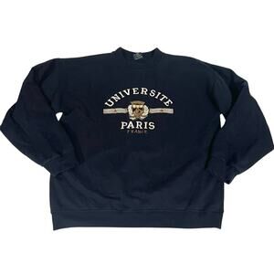 Universite Paris Sorbonne Sweatshirt Size XL Navy 80s France Vintage Crewneck